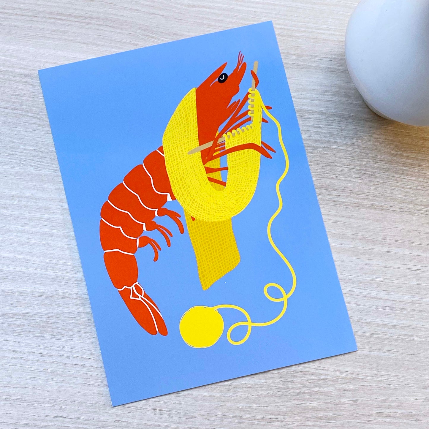 B-Ware 'Blue Shrimp Stitch' Kunstdruck (A5)