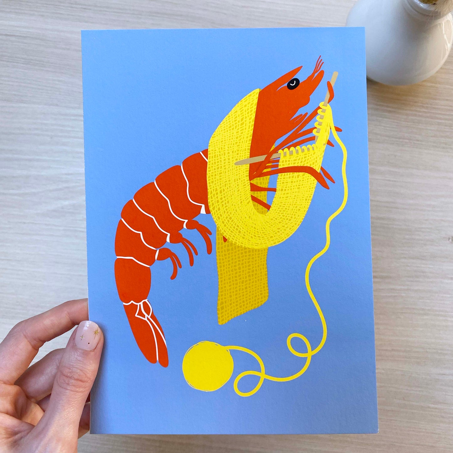 B-Ware 'Blue Shrimp Stitch' Kunstdruck (A5)