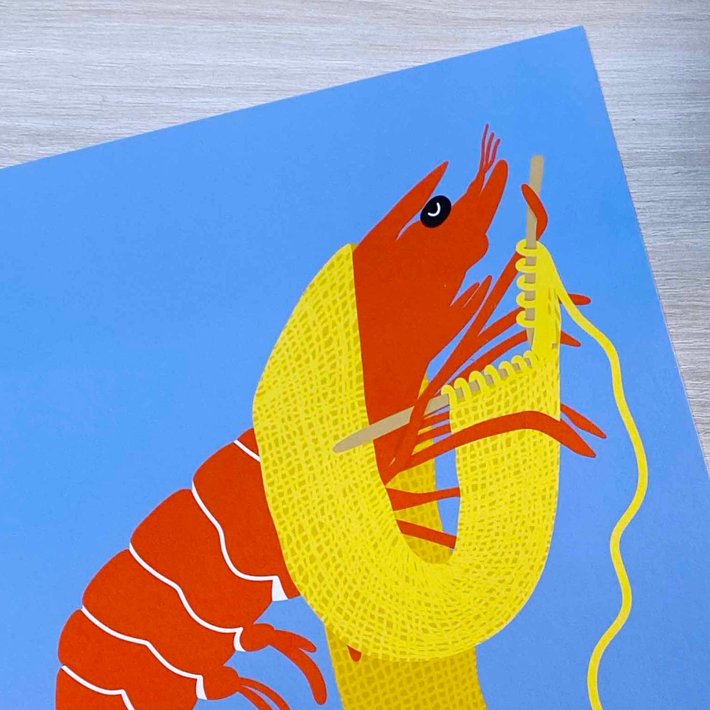 B-Ware 'Blue Shrimp Stitch' Kunstdruck (A5)