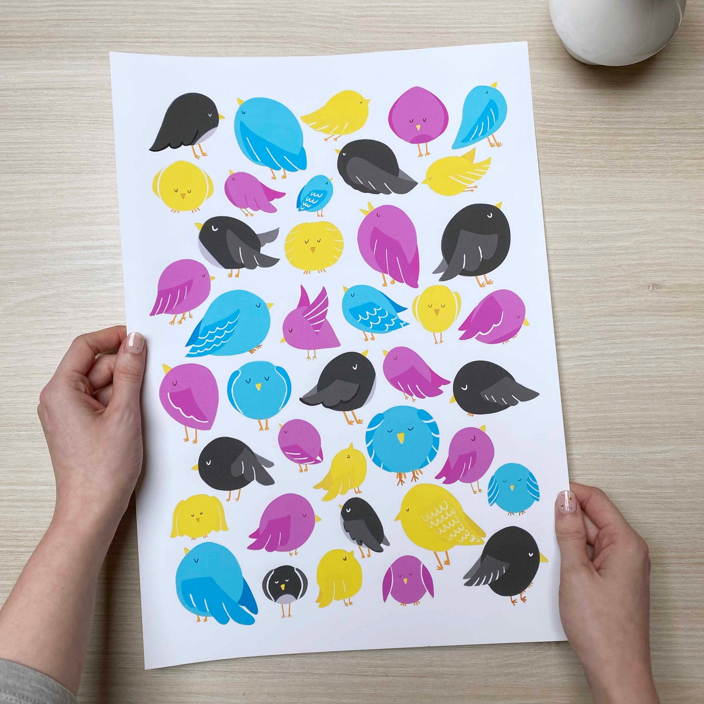 B-Ware 'CMYK Birds' Kunstdruck (A3)