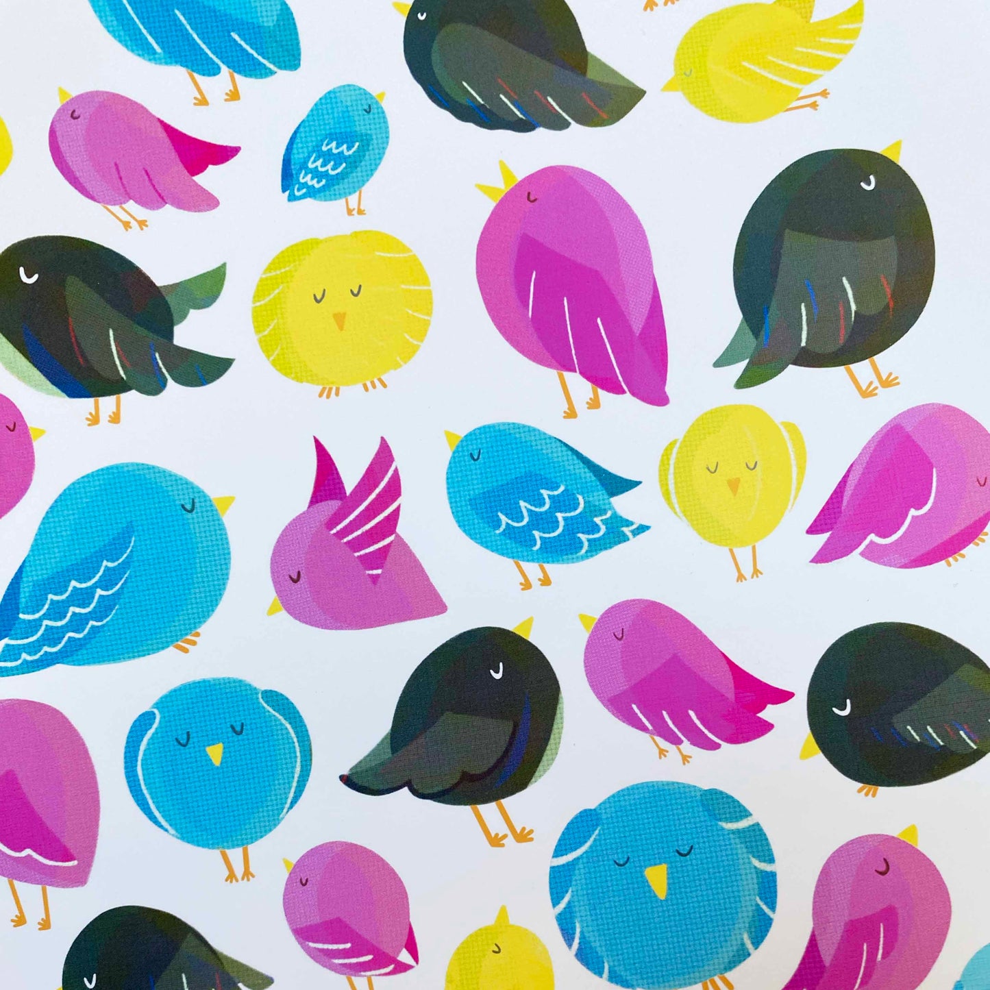 B-Ware 'CMYK Birds' Kunstdruck (A4)