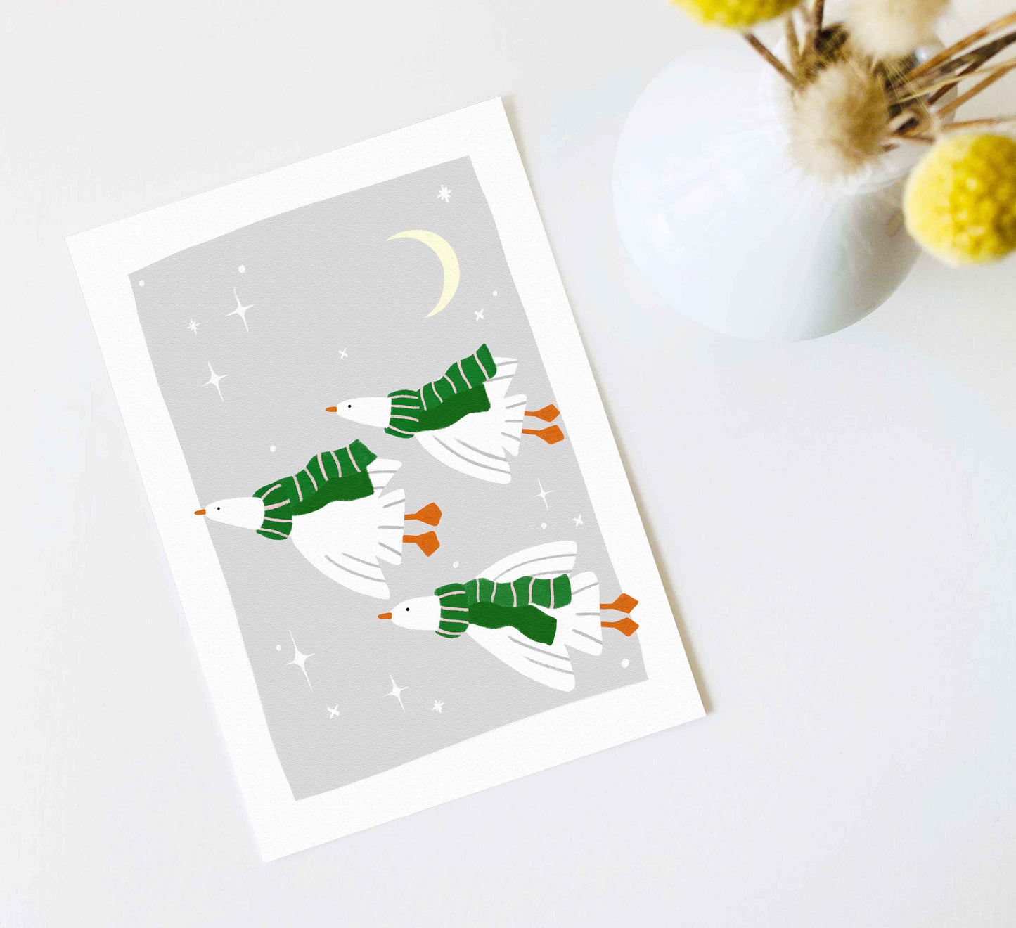 'Cosy Geese' Kunstdruck