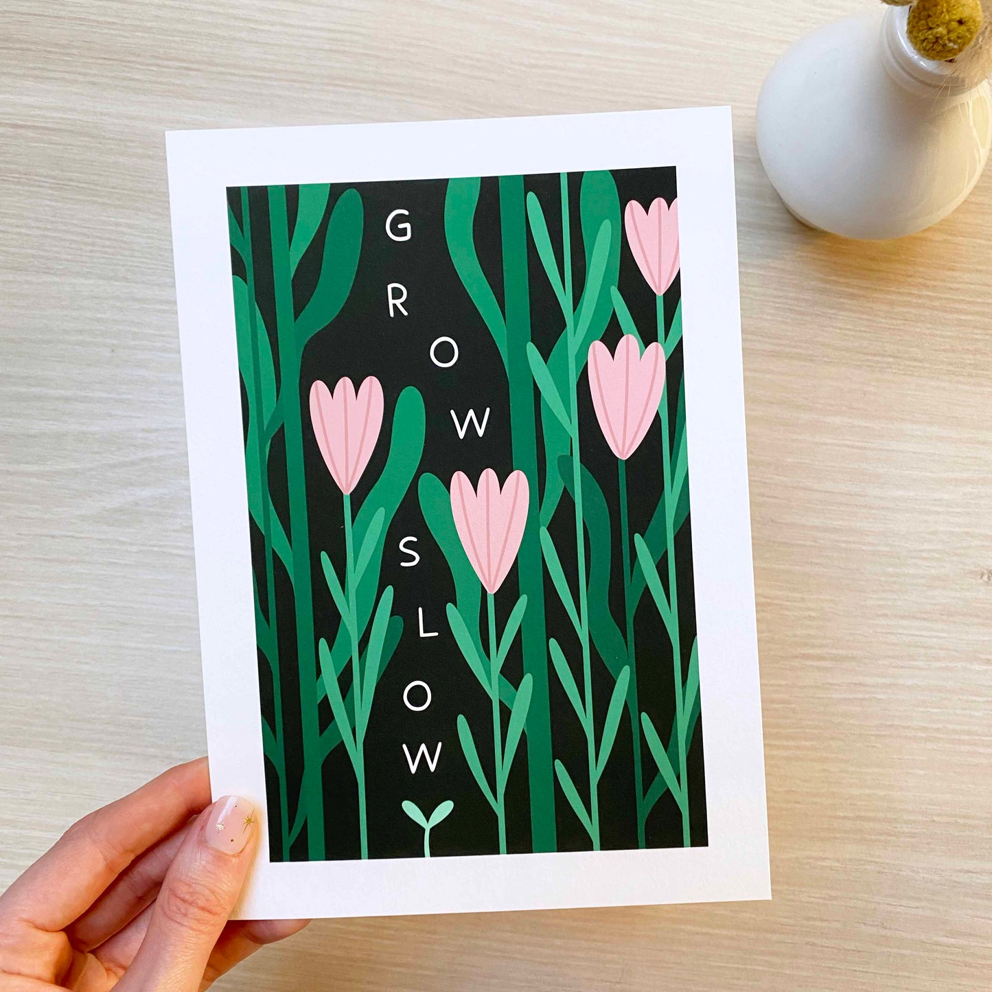 B-Ware 'Grow Slow' Kunstdruck (A5)