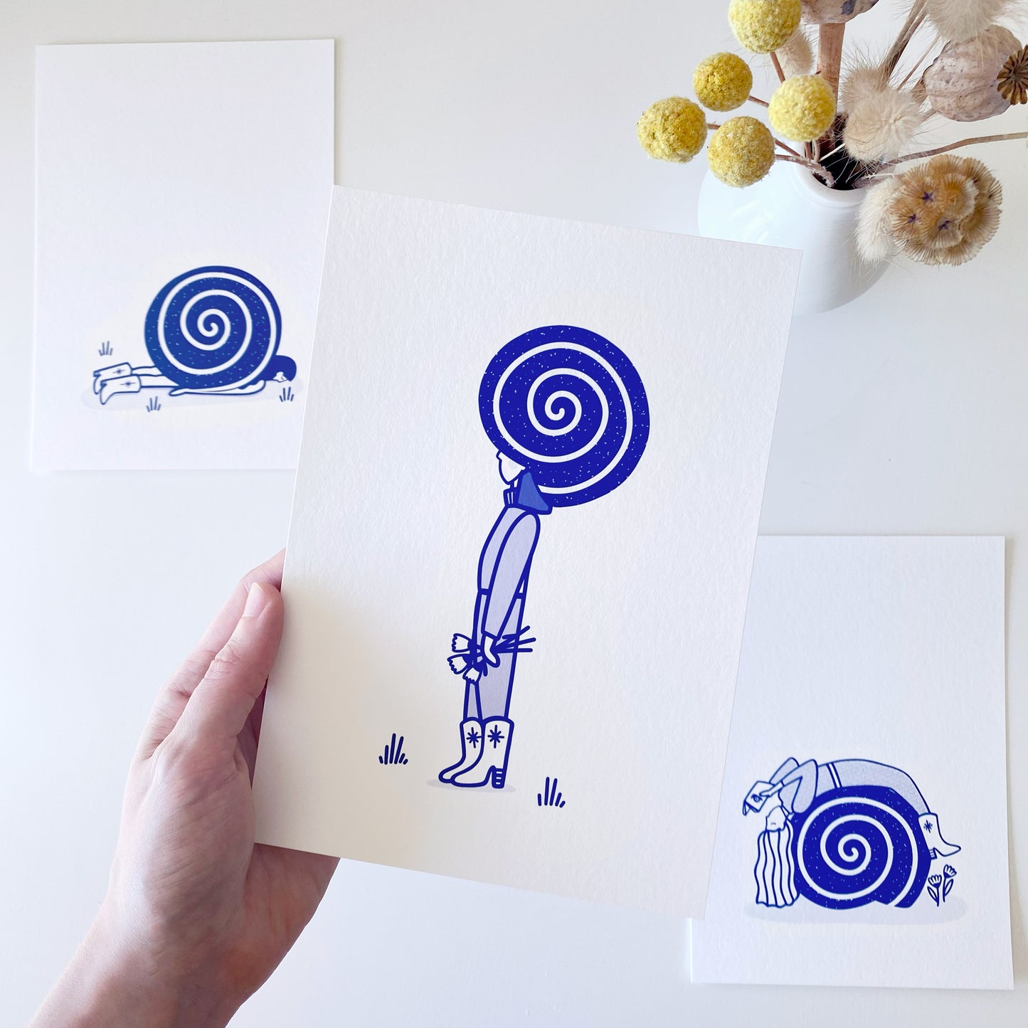 'Professional Snailing Club' Kunstdruck Trio