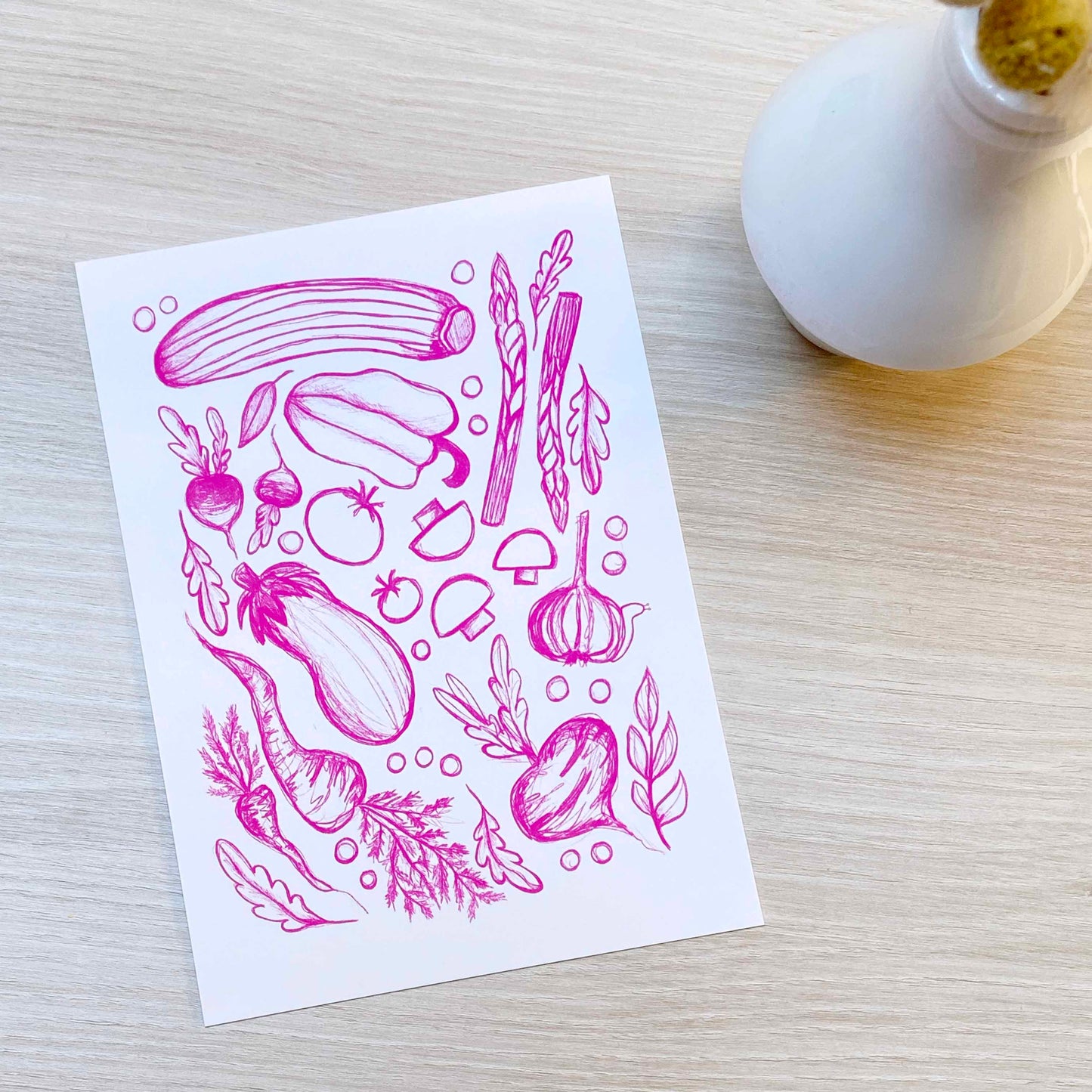 B-Ware 'Pink Produce' Kunstdruck (A5)