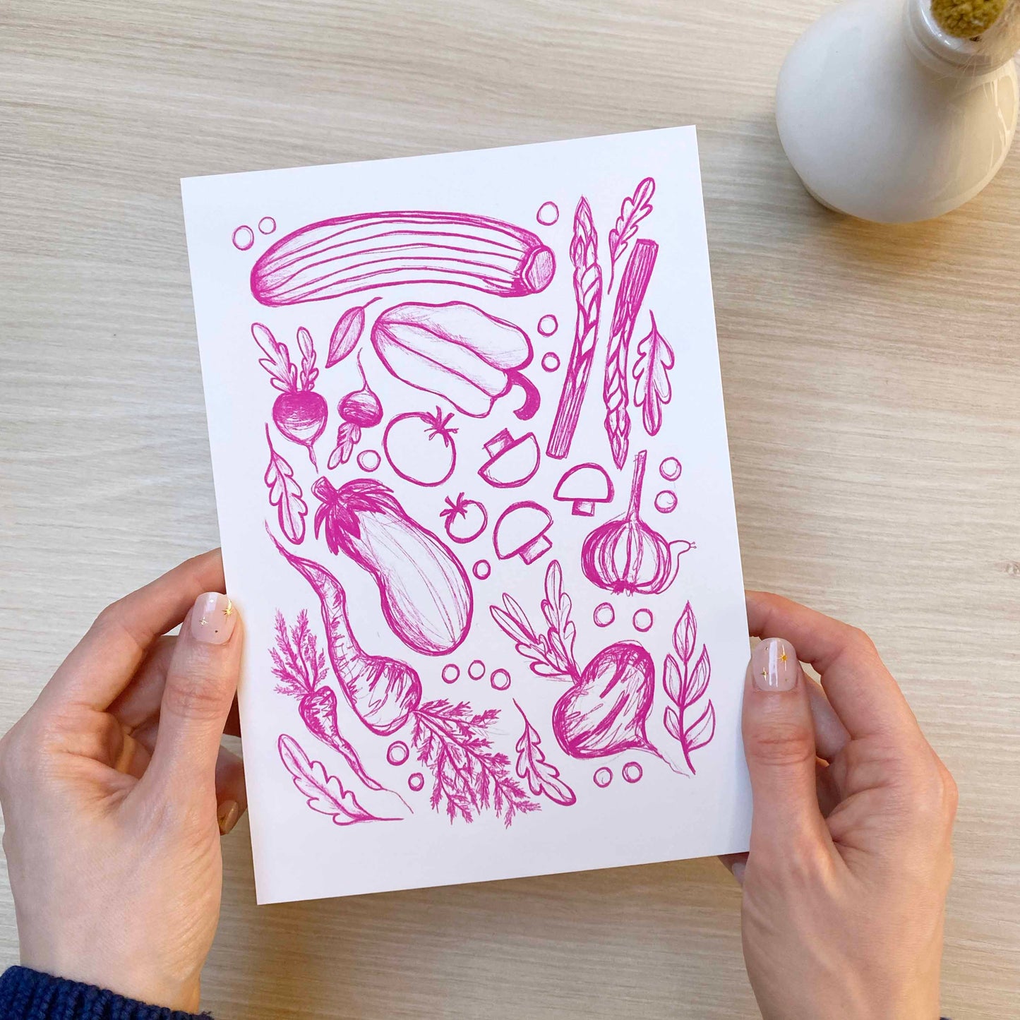 B-Ware 'Pink Produce' Kunstdruck (A5)