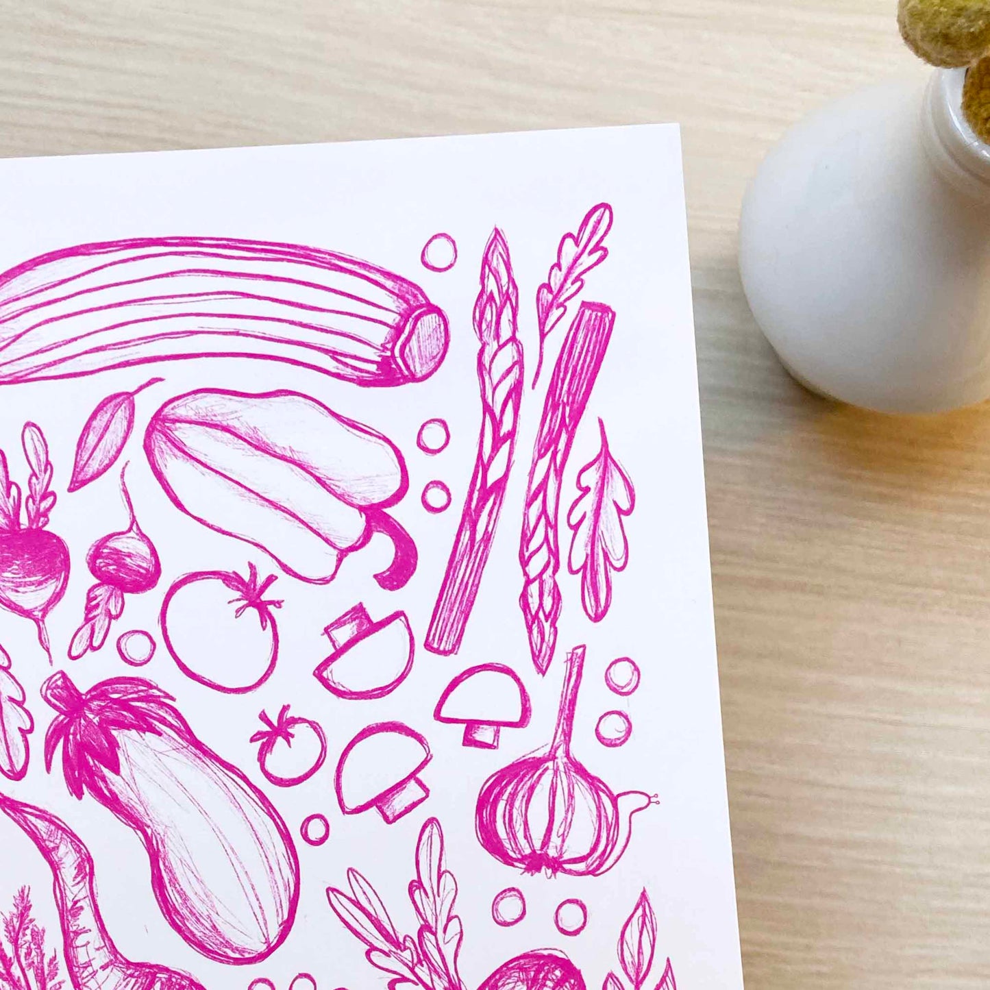 B-Ware 'Pink Produce' Kunstdruck (A5)