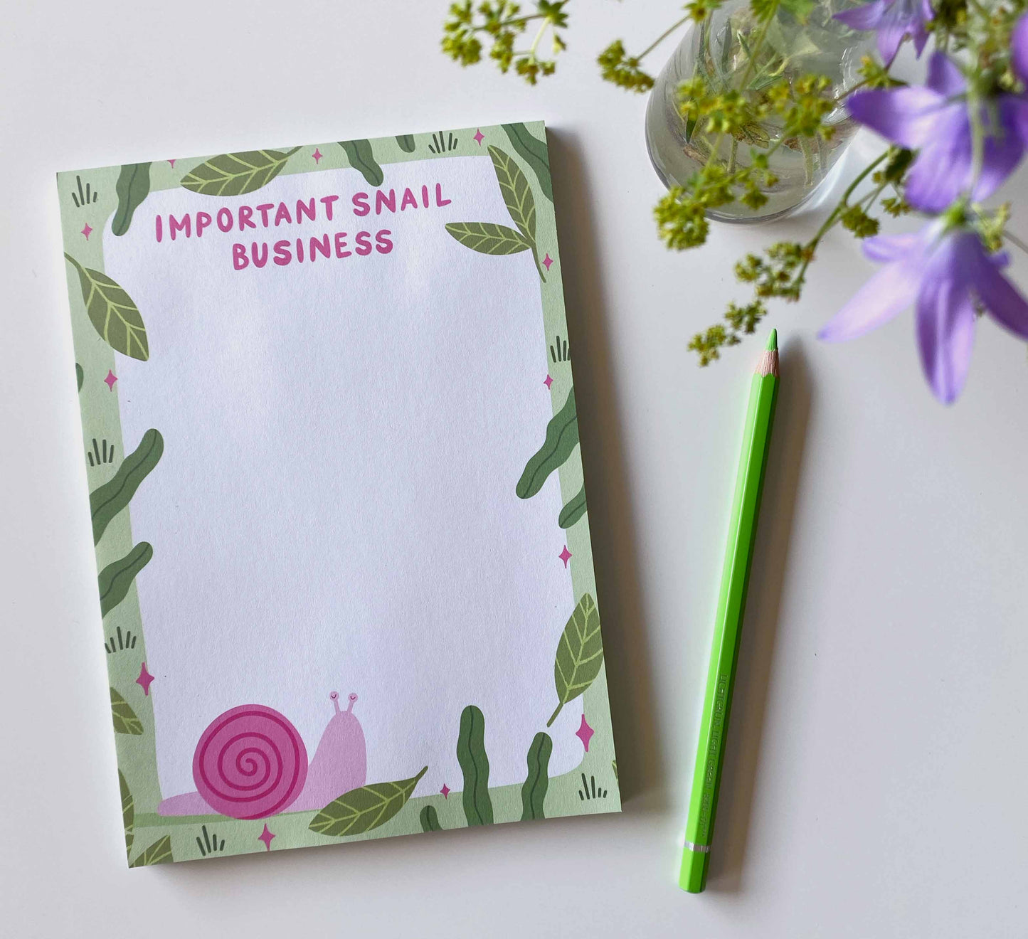 'Snail Business' A5 Block aus Recyclingpapier