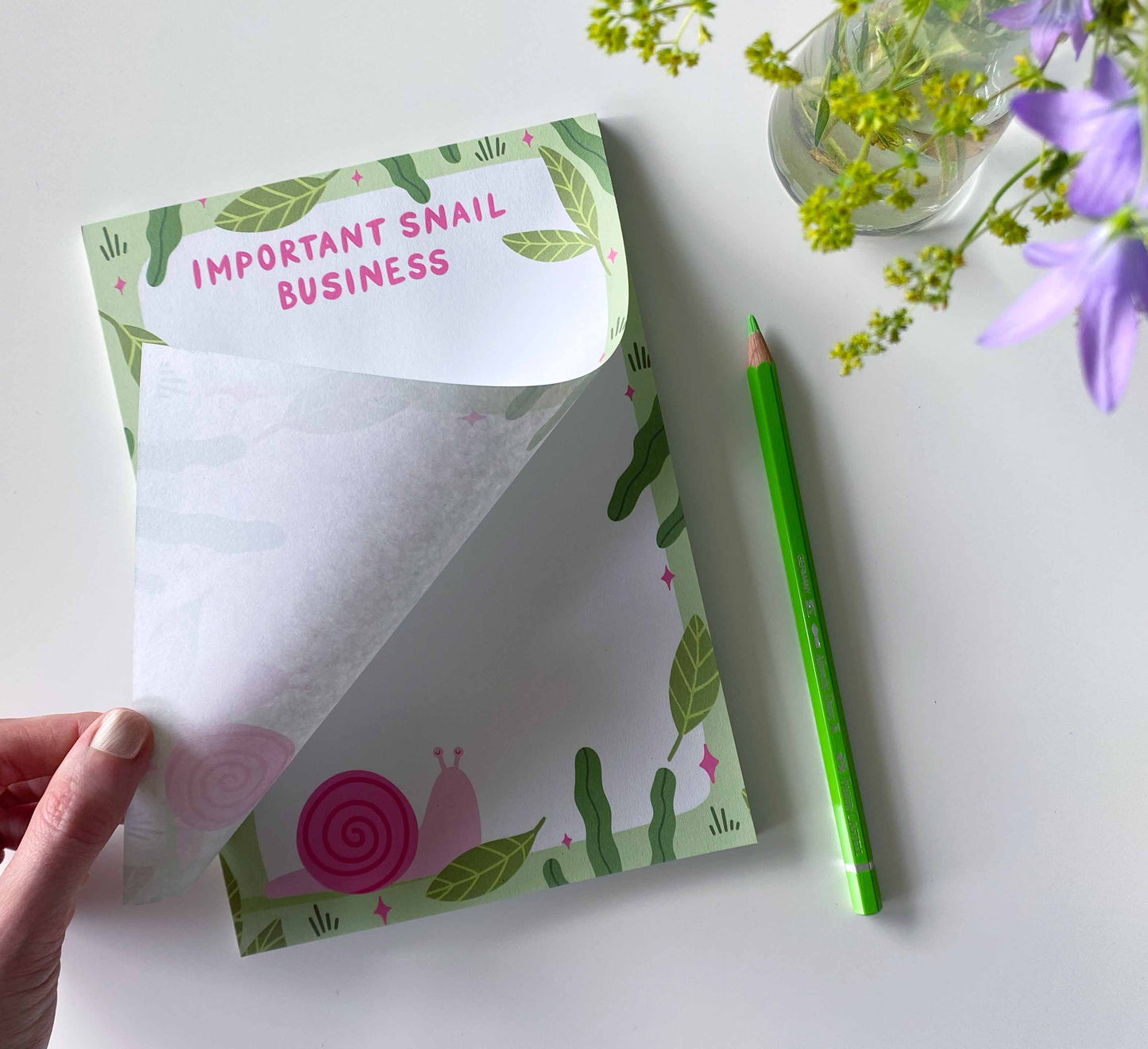 'Snail Business' A5 Block aus Recyclingpapier