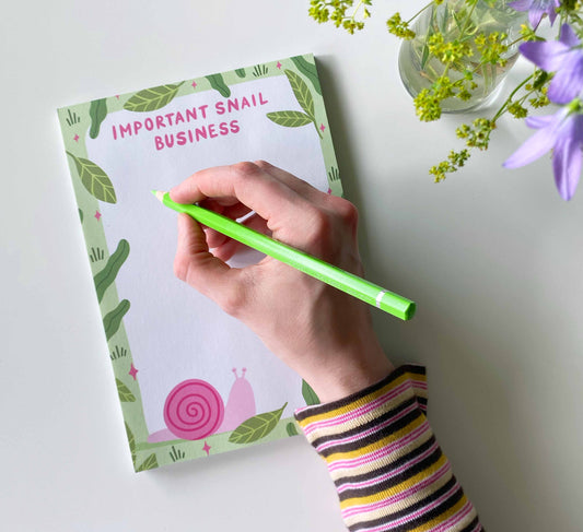 'Snail Business' A5 Block aus Recyclingpapier