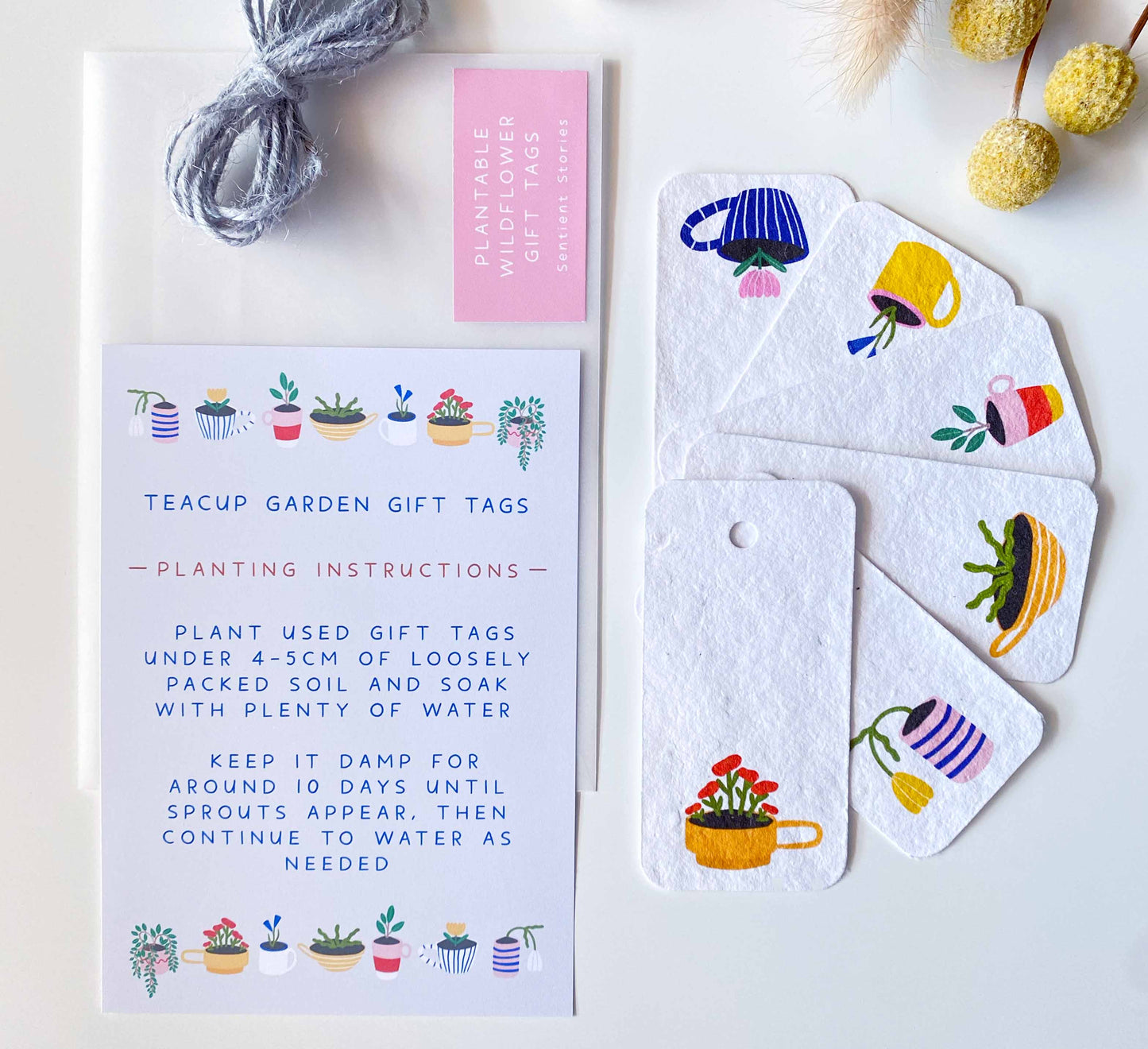 'Teacup Garden' Plantable Gift Tags