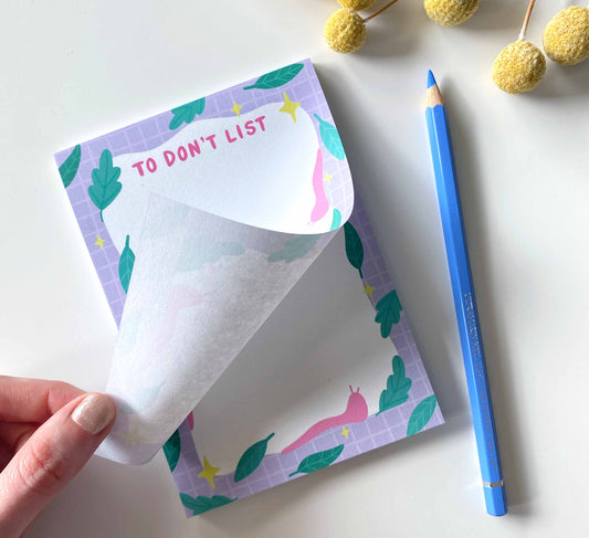 'To Don’t List' A6 Block aus Recyclingpapier