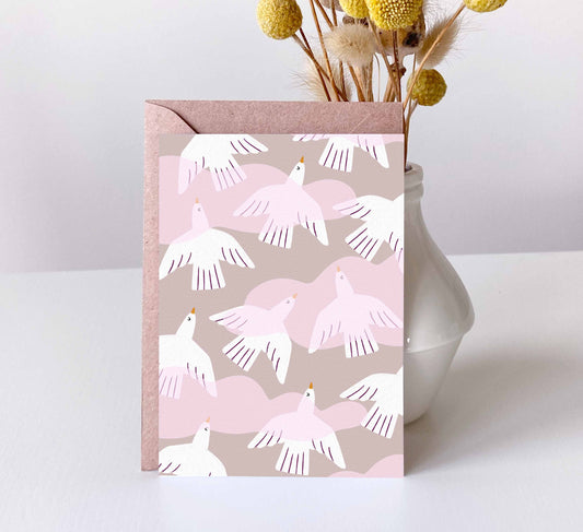 'Cloudy Birds' Postcard