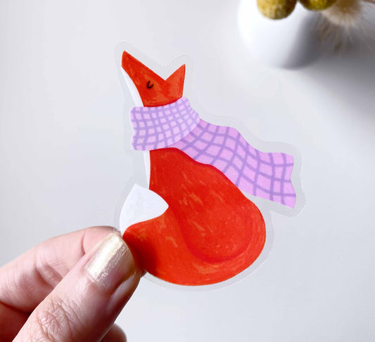 'Cosy Fox' Vinyl-Aufkleber 