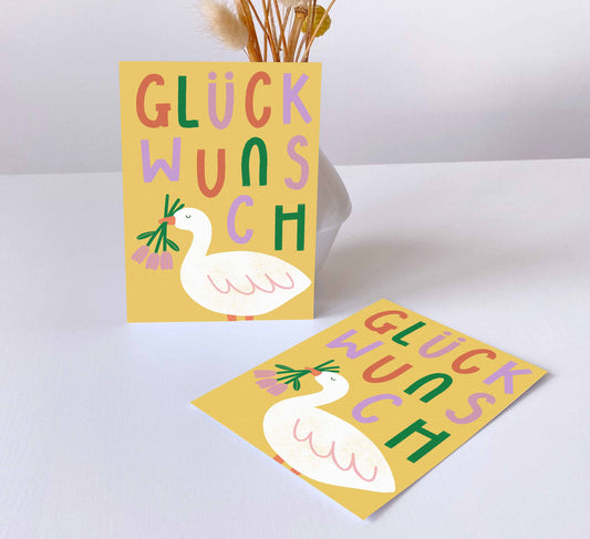 'Glückwunsch Goose' Greeting Card