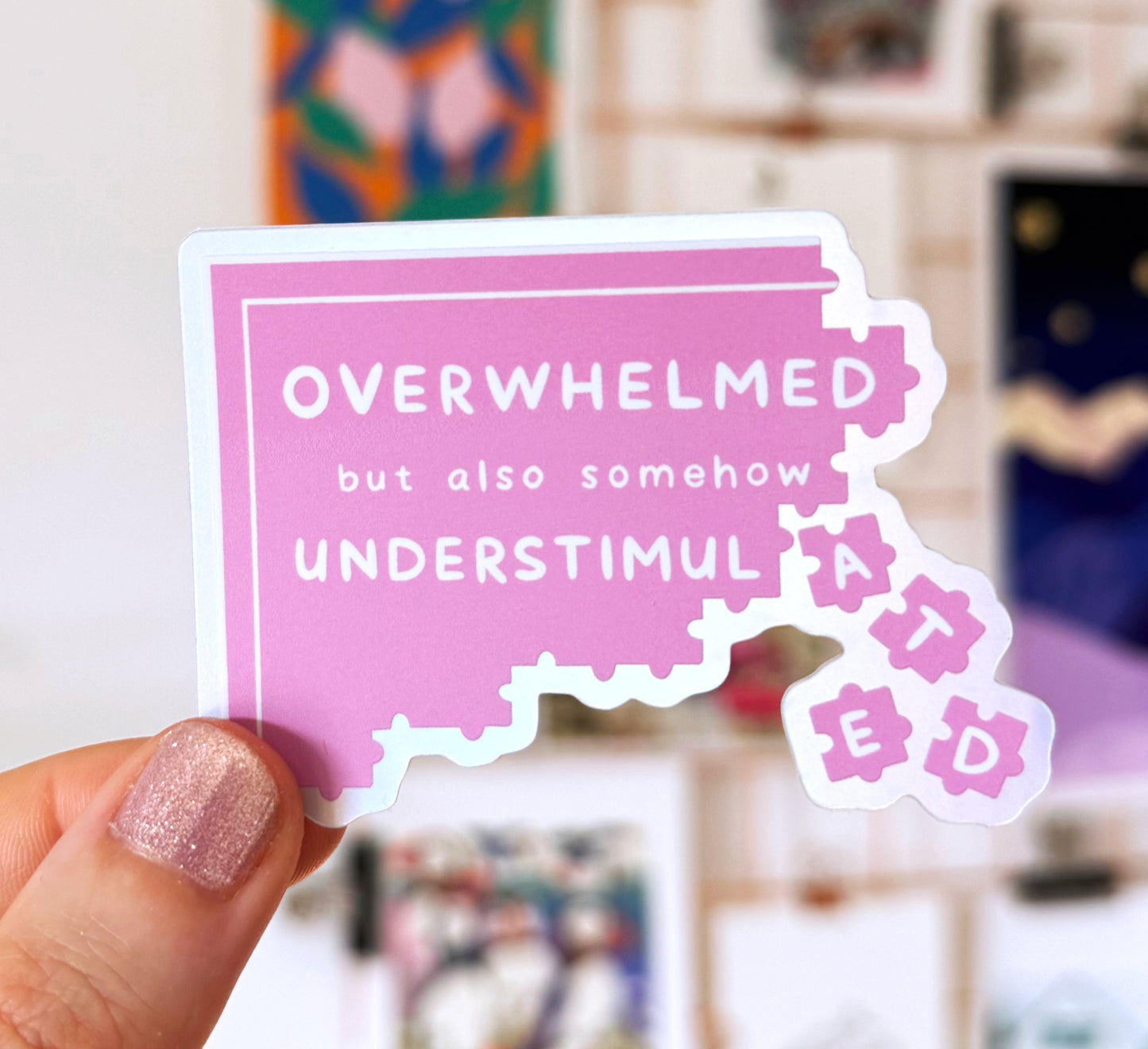 'Overwhelmed' Vinyl Sticker
