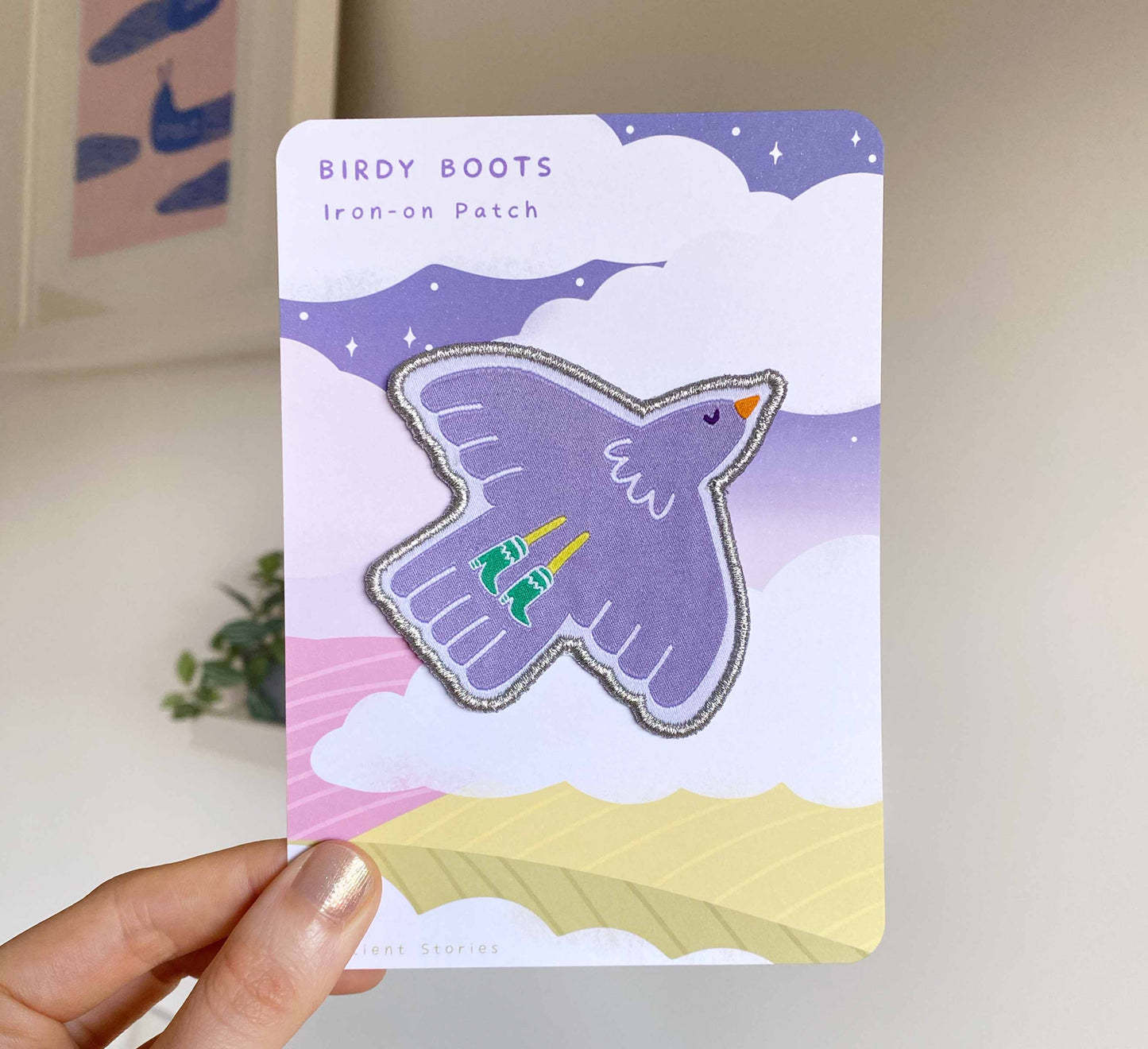 'Birdy Boots' Patch zum Aufbügeln