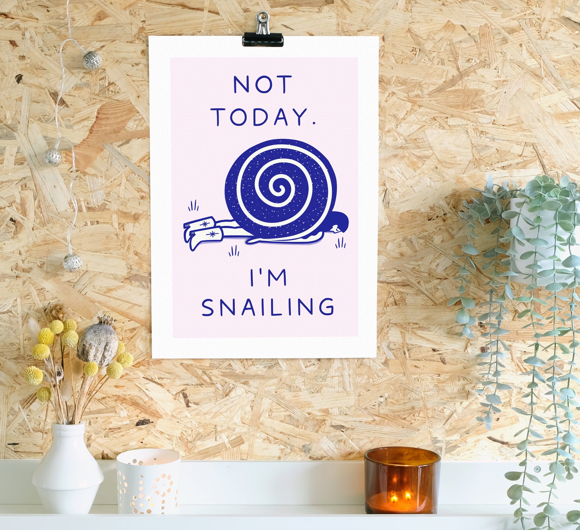  'Snailing' art print! High-quality, independently designed wall-art and prints for your home, perfect for bringing a little nature into any living space! Sustainably made-to-order. 