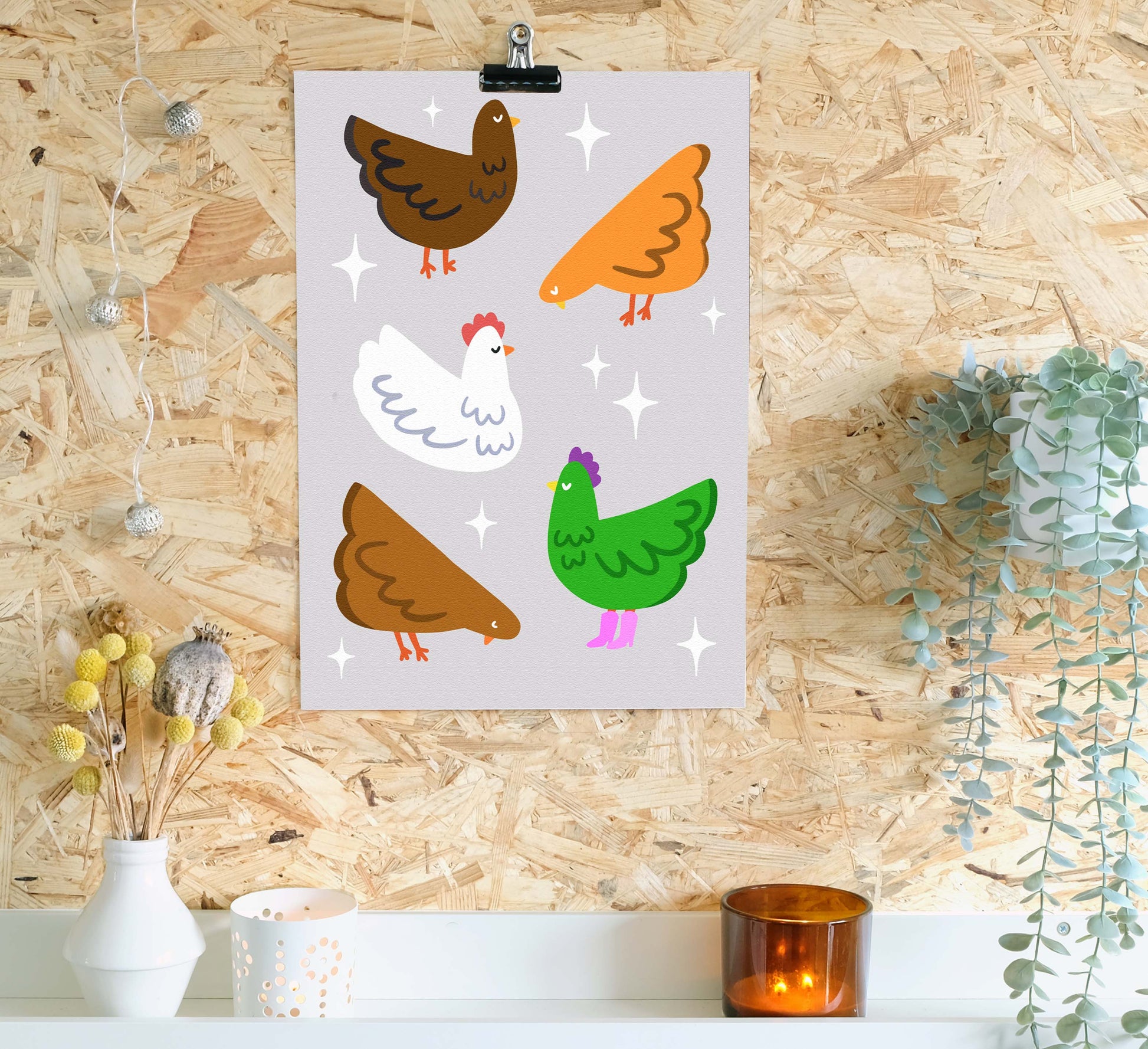 Sometimes you just need to embrace your inner green chicken! High-quality, independently designed wall-art and prints for your home, perfect for bringing a little nature into any living space! Sustainably made-to-order. Sales support European Rewilding projects.