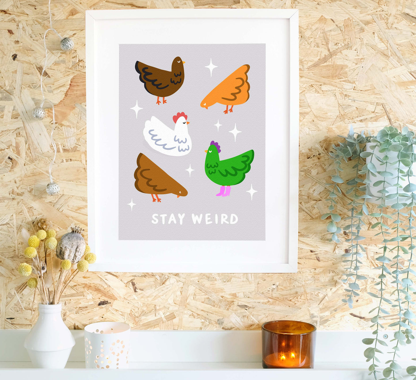 Sometimes you just need to embrace your inner green chicken! High-quality, independently designed wall-art and prints for your home, perfect for bringing a little nature into any living space! Sustainably made-to-order. Sales support European Rewilding projects.