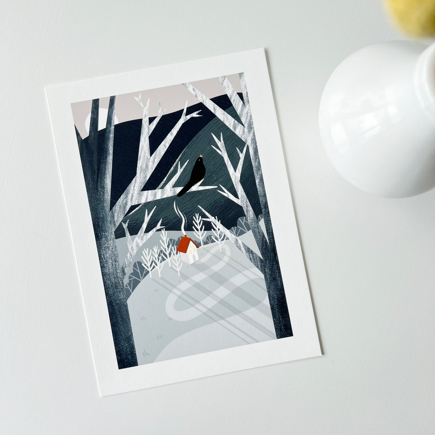 Einmaliger Druck einer Winterszene! Hochwertige, von einer unabhängigen Künstlerin gestaltete Wandkunst und Drucke für dein Zuhause, perfekt, um ein wenig Natur in jeden Wohnraum zu bringen! One-off print of a winter scene!High-quality, independently designed wall-art and prints for your home, perfect for bringing a little nature into any living space! Low-waste sale